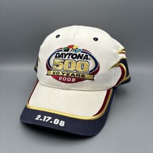 Daytona 500 Strapback Hat 2008 50 Years Anniversary Nascar Racing Victory Lane